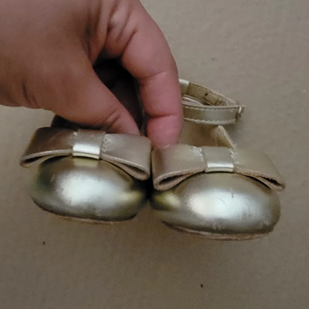 Janie & Jack | Gold Mary Jane Round toe ballerina flats Size 4 toddlers